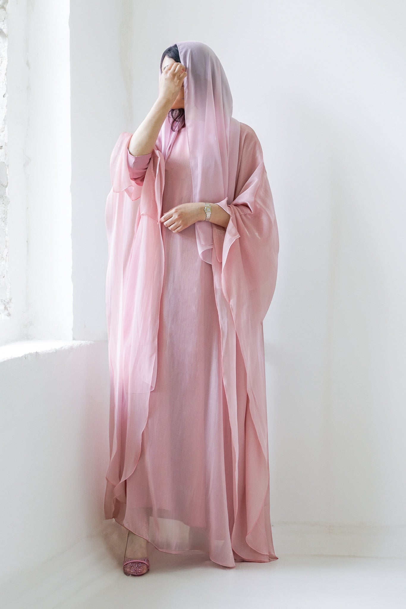 Luxe Silk Kaftan - Rose Quartz