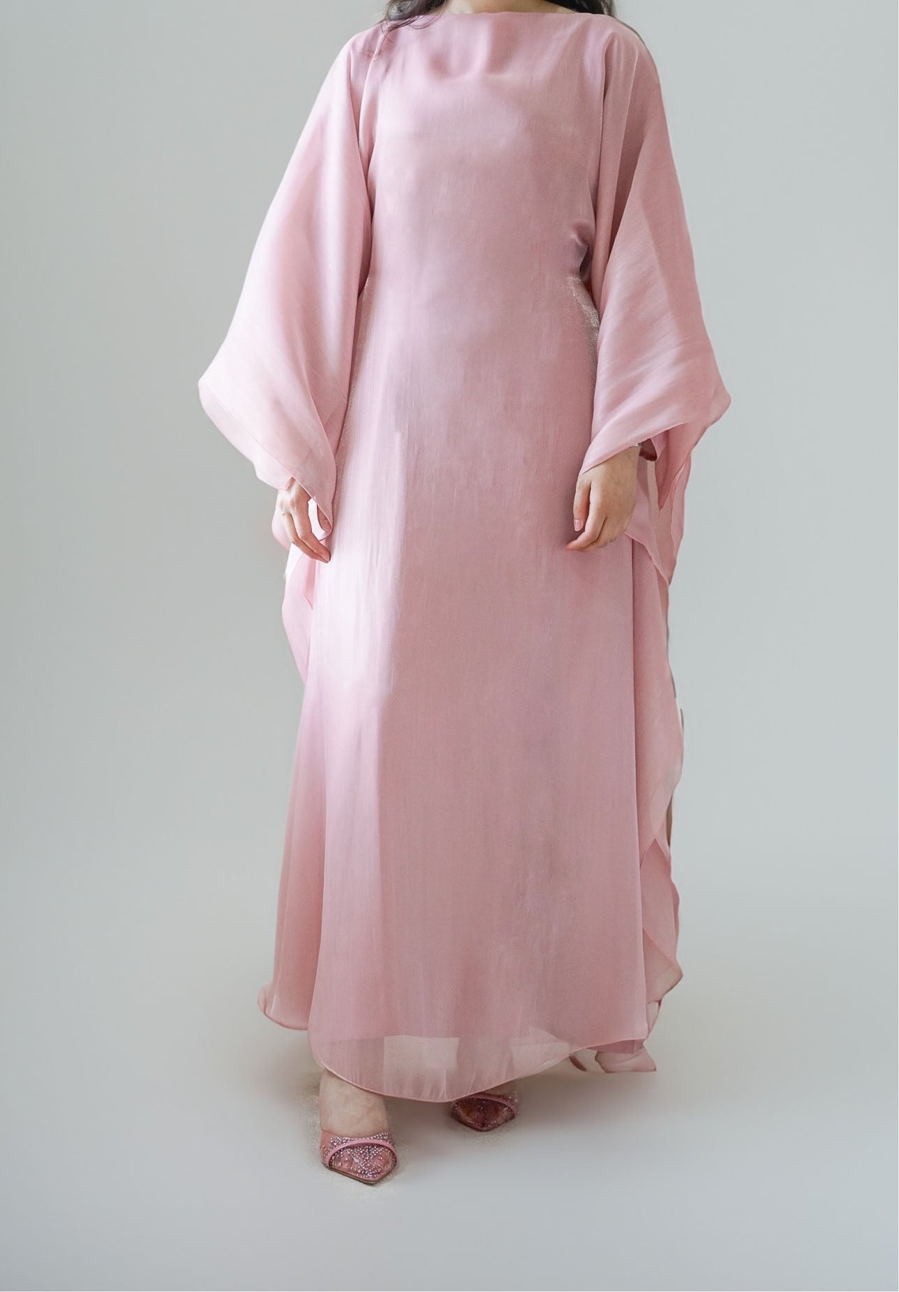 Luxe Silk Kaftan - Rose Quartz