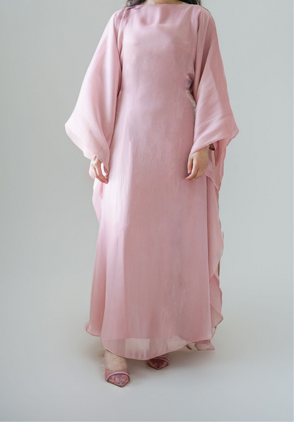 Luxe Silk Kaftan - Rose Quartz