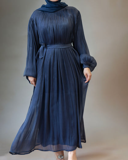 Luxe Mavi Blue Abaya Dress (With Hijab)