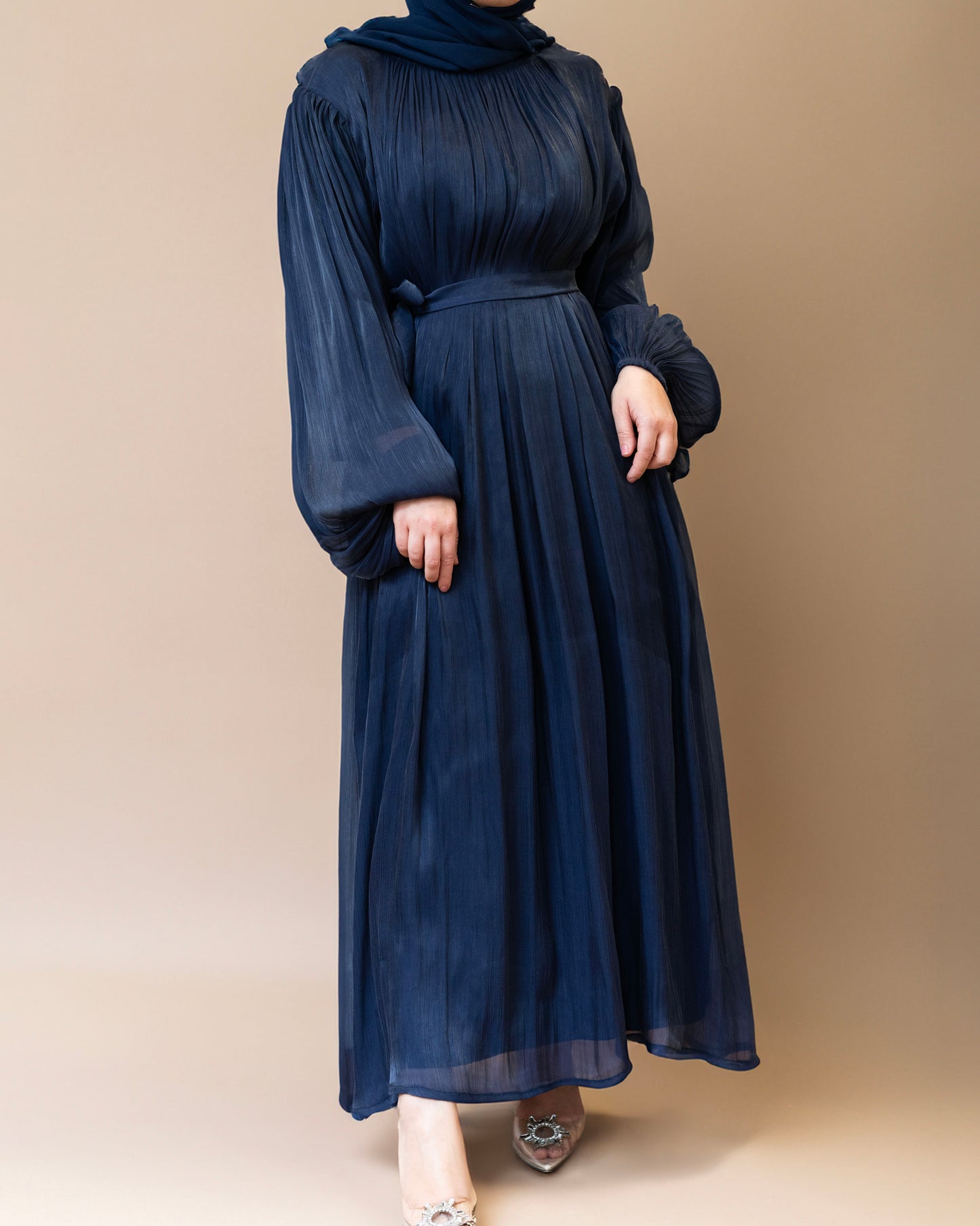 Luxe Mavi Blue Abaya Dress (With Hijab)