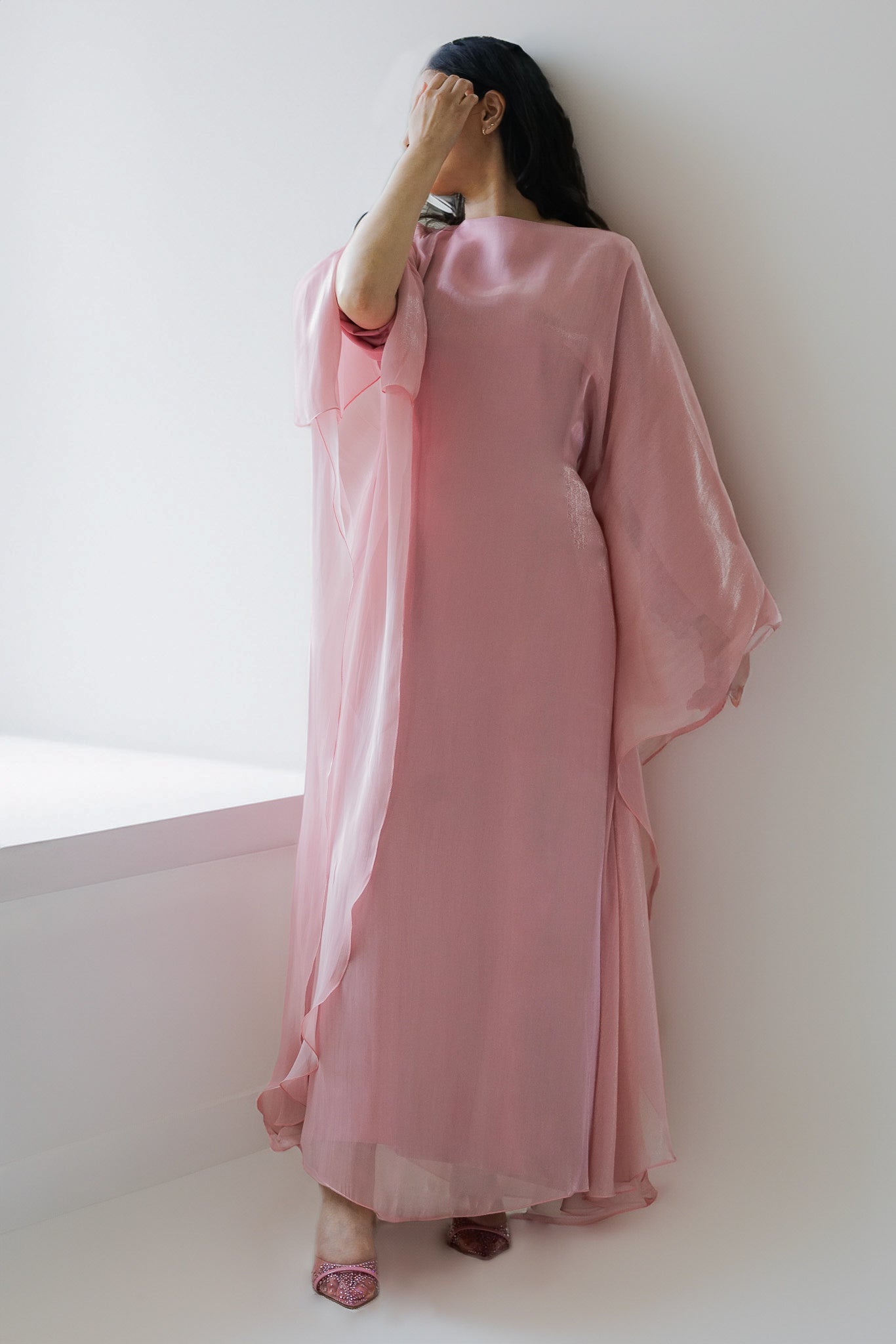 Luxe Silk Kaftan - Rose Quartz