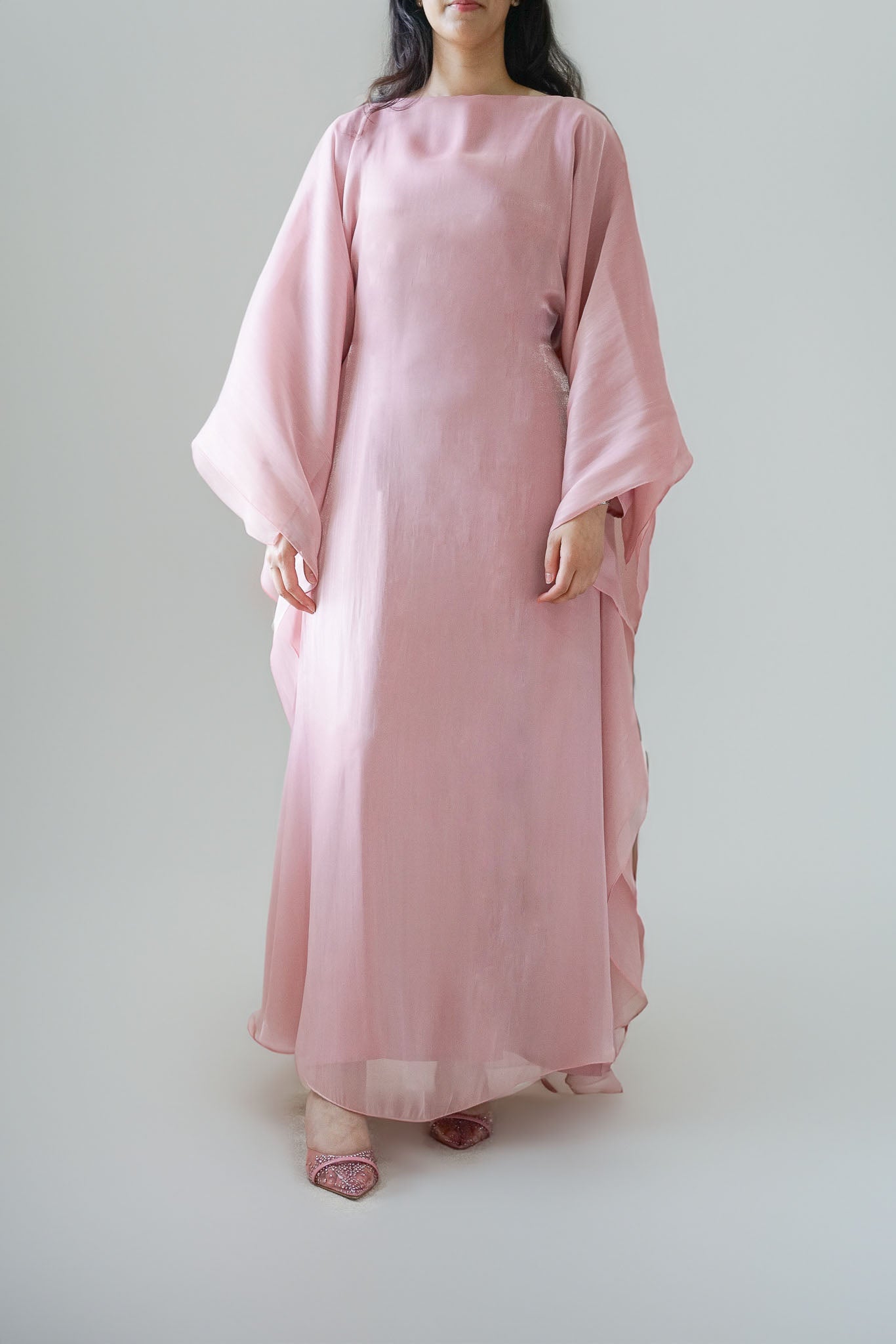 Luxe Silk Kaftan - Rose Quartz